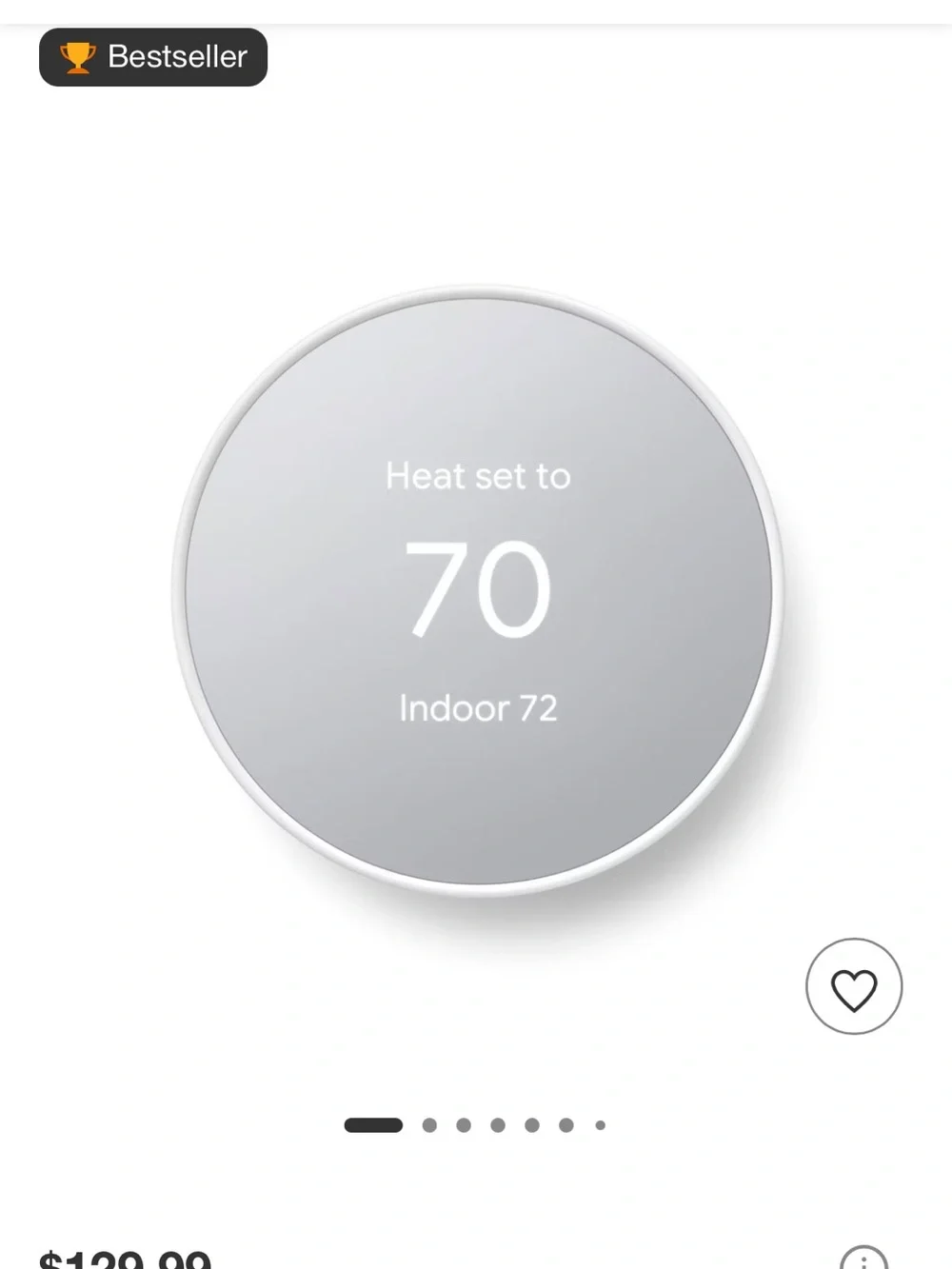 google Nest Thermostat - White/Silver